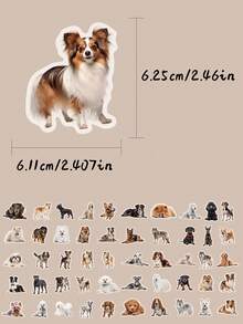 50pcs Dog Breeds Stickers: PET Decorative Stickers Suitable For Notebooks, Pencil Cases, Stationery, Flasks And Guitars; Perfect For Graffiti; Ideal As Party Favours And Gifts; Suitable For Year-Round Use School Supplies - A - View 3