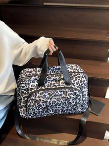 1個新款大容量旅行袋 短途旅行行李袋 健身袋 運動風豹紋印花休閒女包 孕婦包 醫院包 度假包 防水休閒隨身攜帶包 - 彩色 - 查看 6