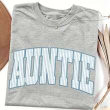 [100% Cotton][100% Cotton] ®   Auntie Shirt, Aunt Shirt, Plaid Auntie, New Aunt Gift, Pregnancy Announcement, Gift For Aunt, Pregnancy R - 灰色 - 查看 1