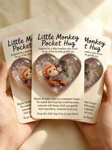 Punch Heart-Shaped Pocket Hug - Little Monkey Heart Pocket Card - A - View 1