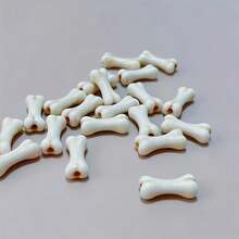 20Pcs Realistic Bone Beads, White Synthetic Stone Charms For DIY Gothic Jewelry, Halloween Crafts & Keychains - 20 Items - View 6