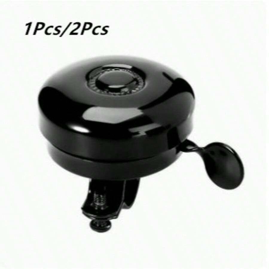 1pc/2pcs Black Metal Bicycle Bell - 100Db Clear Ringing Sound Vintage Style | Easy To Ring And Install Weatherproof Coating | Mini Portable Perfect Cycling Gift Suitable For Mountain Bike/Electric Bike
