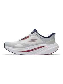 Skechers 男款 GO WALK MAX CUSHIONING ARCH FIT 健走鞋，休閒訓練跑步鞋，216351-WNV - 白色/海軍藍色 - 查看 1
