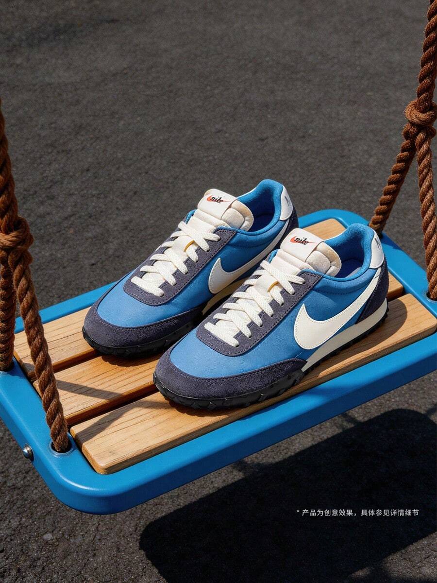 Nike Men's WAFFLE RACER Low-Top Athletic Casual Shoes IM8658-401 - Baby Blue - View 1