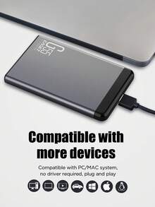 قرص صلب خارجي 2.5 بوصة - USB 3.0 بسرعة 5Gbps، خيارات السعة 500GB/1TB، هيكل معدني، توصيل وتشغيل - مناسب للنسخ الاحتياطي والأفلام والموسيقى والصور - مشاهدة 7
