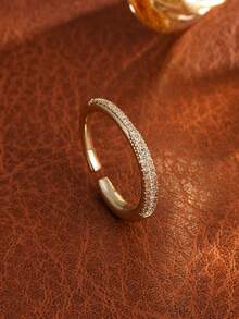 rakol 1pc Fashion Minimalist Square Round Geometric Open Ring For Women, Daily Wear, Stackable - Round - View 10