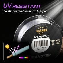 SeaKnight MANSTER T2 100% 氟碳釣魚線－超強韌、隱形且耐磨的前導線，適用於淡水與鹹水釣魚 - 白色 - 查看 4