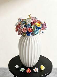 3 piezas/Set Flores de cerámica hechas a mano, artesanales, resistentes al frío y a la decoloración, perfectas para la decoración del hogar, adecuadas para uso interior y exterior, también un excelente regalo festivo - A - Ver 9