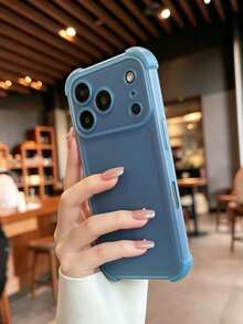 Ốp lưng điện thoại cao cấp sang trọng phong cách tối giản thời trang, mặt mờ trong suốt chống sốc, chống trượt chống rơi bền bỉ chống mài mòn, phù hợp cho iPhone17/17Pro/17ProMax/16/16Pro/16ProMax/15/15Pro/15ProMax/14/13/12/11 - Màu xanh trong suốt - Xem 3