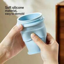 Foldable Ice Ball Shaped Silicone Cup With Built-In Straw, Ice Cube Mold, Portable Folding Ice Ball Cup For Summer Outings - Multicolor - View 3