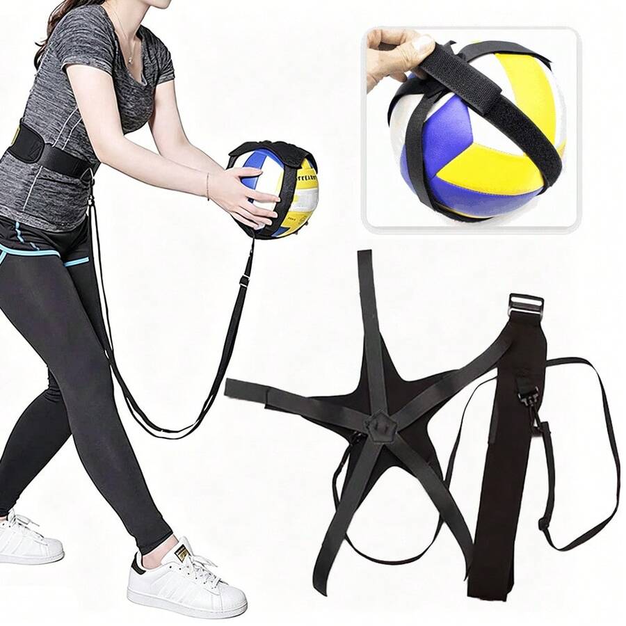Volleyball Training Equipment Aid, Adjustable Soccer Juggling Training Rebound Strap, Volleyball Beginner Training Aid Skill Training Ball Control Practice - Multicolor - View 1