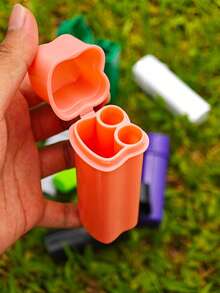 1件 2合1香菸與打火機收納盒，雙槽香菸夾，打火機與香菸保護盒，防異味密封盒，捲菸收納盒，抽菸配件，適合送給家人與朋友的完美禮物，父親節、生日、新年禮物 - 雙孔 - 查看 14