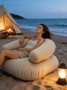Portable Inflatable Outdoor Leisure Chair, Soft Comfortable U-Shaped Slouchy Sofa Chair, Breathable PVC, Foldable Inflatable Outdoor Leisure Lounge Chair Sofa, Suitable For Living Room, Balcony, Camping, Picnic, Outdoor Seating, Camping Chair - Inflatable Chair - View 7