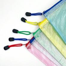 14/7/5/1pc Waterproof A3A4 Zippered PVC Project Folders With Colorful Grid Design - Art And Document Organizer Bags - Color - View 6