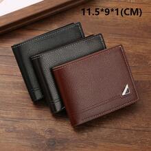 Ultra-Thin Portable Men's Bifold Wallet, Multiple Card Slots With ID Holder, Suitable For College Students, Business Professionals, Office Commuters, Business Gift - Black M455-2 - View 2