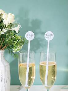 Personalised Drink Stirrers Acrylic Stir Sticks Wedding Decorations Custom Birthday Cocktail Swizzle Sticks Bar Drinks Mixing Bachelorette Party Cocktail Stirrer Swizzle Decorations, Unique Gift, Signature Monogram - UV Version - View 5
