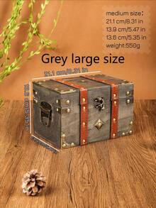 QINBEIYOU Caja de almacenamiento de relojes y joyas de estilo europeo vintage de doble cuero, decoración de habitación - Gris Oscuro - Ver 16