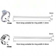 Set Of Transparent Ring Size Adjusters, Invisible Spiral Wrap Adjustable Ring Elastic, Multiple Combinations Available - A - View 4