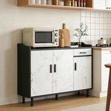Multifunctional Wooden Cabinet With Multiple Storage Spaces - Grey - View 2