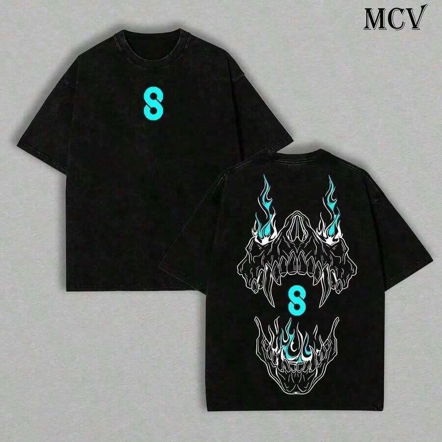 Camiseta Lavada de Gran Valor Kaiju No.8, Camiseta Oversize Lavada – Camiseta de Manga de Algodón Grueso para Fanáticos de Kaiju, Regalo Ideal para Fanáticos SD0081, Conjuntos de Verano para - Rojo - Ver 1