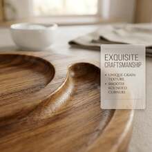 1pc Acacia Wood Tray, Creative Solid Wood Tray, Suitable For Sushi, Bread, Desserts And Snacks, Perfect For Halloween, Father's Day, Wedding, Home Kitchen And Outdoor Camping Use - Mocha Brown - View 5