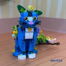 700+ Pcs Cute Cat Building Blocks Model, Assembled Decor, Toy Cat Black Accessories, Small Particle Construction Blocks, ABS Material, Cat Head Rotatable, Suitable For Home Desktop Display, Gift For Men And Women, Birthday, Holiday - Creative Kitten Building Blocks - View 9