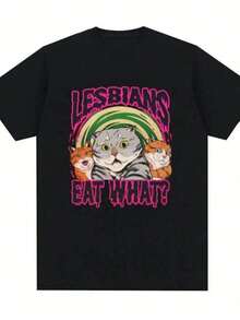 Cropped Short Sleeve Ladies T-Shirt,  Anime Band Cartoon Print Street Style Breathable Casual Top - Black - View 1