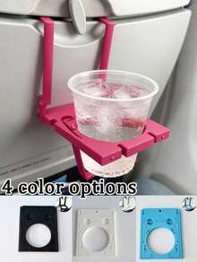 1pc Airplane Multi-Function Cup Holder & Phone Stand, Foldable Aircraft Tray Table Beverage Holder 5.08cm -1 Travel Accessory, Suitable For Phone/Can/Water Cup, Fits Most Airplane Seat Tables - Multicolor - View 1