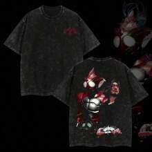 Rider4U Kamen Rider Amazons Camiseta roja de gran tamaño con efecto lavado 100% algodón premium Corte clásico Tallas S-5XL Ropa para hombre Camiseta suave Prenda de fabricación estadounidens - Blanco - Ver 1