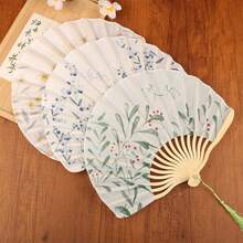 1件中式摺疊扇形小扇子 女款夏季新款中式古風旗袍漢服道具舞扇 便攜式 - 多色 - 查看 12