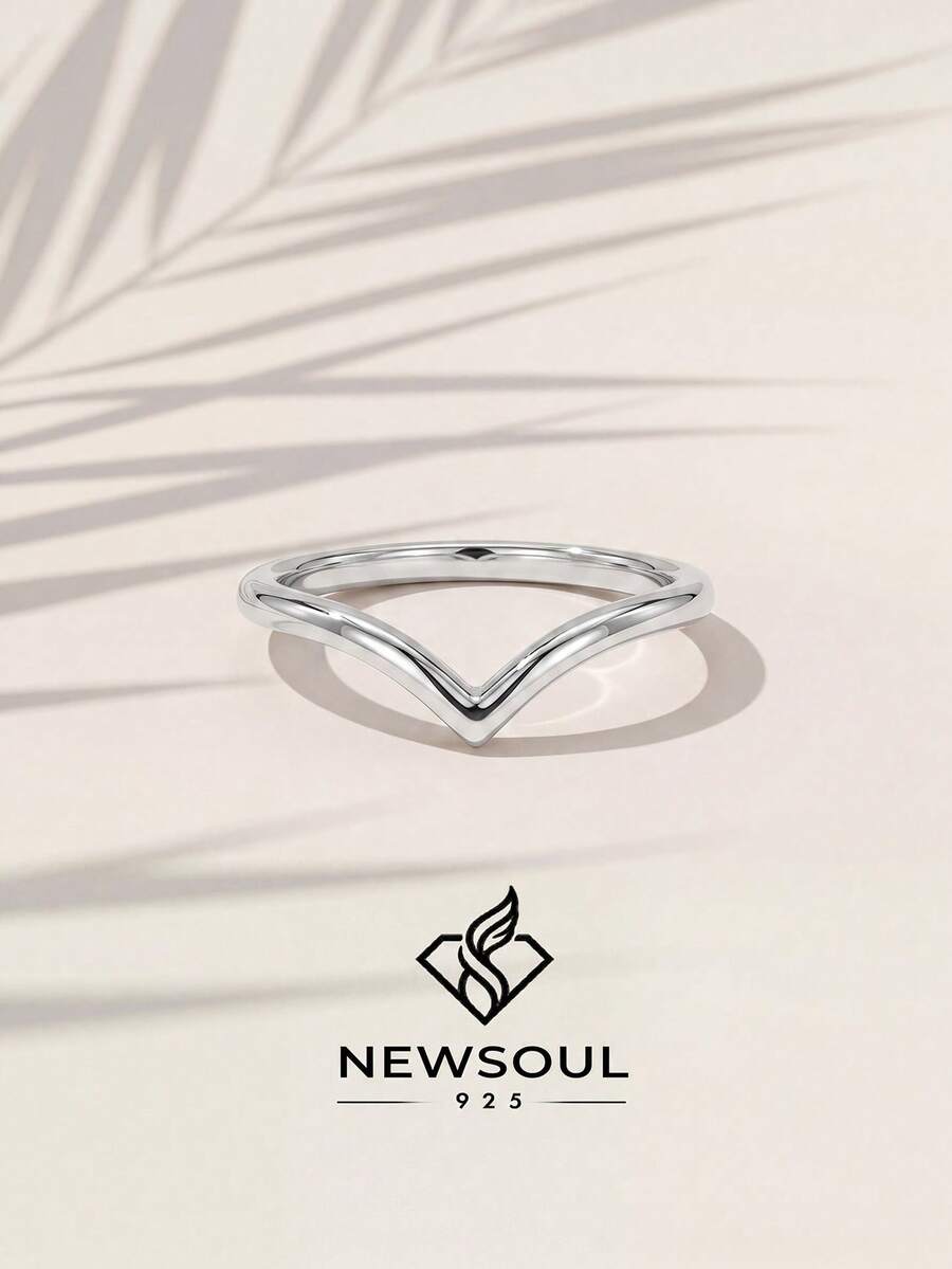 1pc Minimalist Mountain-Shaped 925 Sterling Silver Ring, Elegant Jewelry, Party/Birthday Gift, Dating Essential