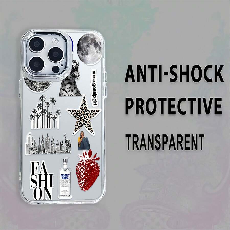 Elegante funda para teléfono con estampado de leopardo, compatible con fundas para Samsung, Apple, Honor, OPPO, vivo y . Fabricada en TPU para una protección superior contra golpes y caídas, con un diseño moderno y elegante. - transparente - Ver 1