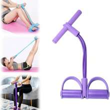 1 Set Resistance Band Fitness Stretching Kit With Handle And Pedal, Multi-Function Unisex Yoga Sit-Up Pull Rope Exercise Pedal Resistance Trainer, Home Fitness Equipment Abdominal Elastic Rope Training Tool, Suitable For Gym, Yoga, Home Workout - Multi-color (Upgraded Elasticity, New 6-tube Design) - View 3