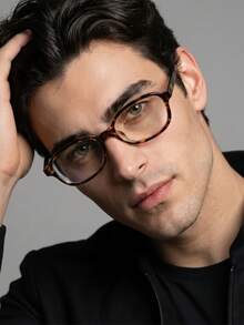 1 Pair Men's Oval Vintage Small Frame Personalized Daily Commute Fashion Non-Prescription Glasses - Multicolor - View 2