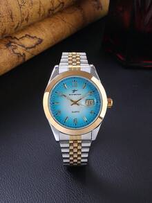 RICECGO A Stylish Men's Watch Featuring A Gradient Dial And Date Display-Perfect For Both Business Settings And Everyday Wear. - Multicolor - View 8