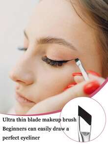 9/7/3 Stücke gewinkelte Lidschatten-Make-up-Pinsel, ultradünne weiche Borsten, einfach perfekten Eyeliner zeichnen, Präzisions-Detailpinsel für die Augen, geeignet für flüssige und Gel-Eyeliner-Stifte, unverzichtbare Wahl für Anfänger, Lidschattenpinsel - Schwarz - Übersicht 3