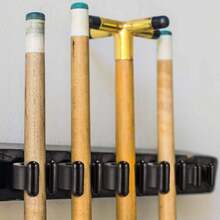 10pcs Wall-Mounted Cue/Fishing Rod Holder, Strong Toughness, Wear-Resistant And Durable, Minimalist Black Design Suitable For Various Cabinets And Wall Decor. Elastic Snap Clip Design, Firmly Grips The Rod Body With Elasticity, Compatible With Billiard Cues, Snooker Cues, Lure Rods, Hand Rods And Other Round Rods - Multicolor - View 5