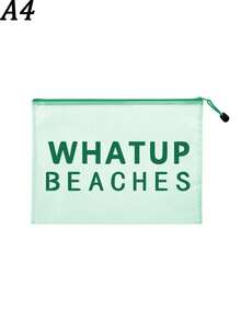 防水時尚海灘包，印有「WHATUP BEACHES」海星圖案。大容量透明化妝包，尼龍拉鍊，輕巧，春/夏防曬收納，適合游泳、海灘、潛水和夏季度假，學生返校，適合朋友、家人、閨蜜、同學。非常適合生日、節日、派對、婚禮（伴娘）、教師節和其他場合作為禮物和紀念品。郵輪必備，畢業、夏季度假、返校、開學禮物 - 彩色 - 查看 16