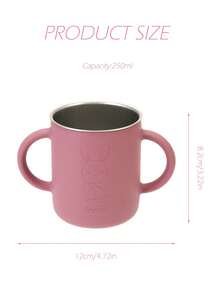 1pc Personalized Customization Name & Pattern Childern Feeding Cup Detachable 2-In-1 Silicone & Stainless Steel Drinking Cup Kids Feeding Tableware - Multicolor - View 11