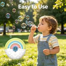 Creative Rainbow Eggshell Electric Bubble Machine, Compact Round Body Anti-Collision, Fully Automatic Bubble Output With Soft Color Matching, Suitable For Baby Home Play, Park Walks, Beach Outings, Ideal Gift For Children's Day, Birthday, Portable Bubble Toy For 3+ Boys And Girls - Multicolor - View 9