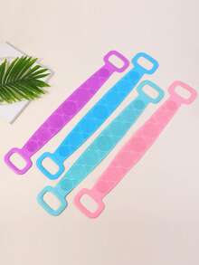 Silicone Bath Brush And Massage Brush Set With Hanging Rope, Bathroom Decor, Painless Exfoliating Bath Towel, Long Bath Towel For Back Cleaning, Powerful Double-Sided Exfoliating Bath Towel, Suitable For Autumn And Back To School Season - Multicolor - View 5