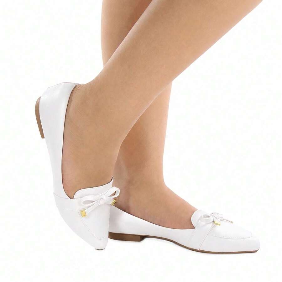 Women's Shoes Flat Loafer Casual Elegant - White - View 1