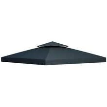 Replacement Roof For 3x3m Metal Gazebo, Garden Gazebo, Party Tent, Garden Tent, In Anthracite Grey Polyester - Grey - View 9