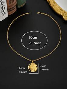 Twisted Chain Jesus Pendant Necklace Gold Plated Stainless Steel For Men Stainless Steel Twisted Necklace Thorn Jesus Charm Men Jewelry Hip Hop - Gold - View 3