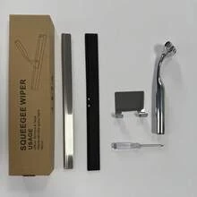 1個不鏽鋼淋浴刮水器，配備矽膠刮片與人體工學手柄 - 防鏽浴室、廚房、汽車玻璃清潔器 - 附掛鉤支架，適用於淋浴門、窗戶、鏡子，浴室清潔工具 | 現代簡約設計 - 彩色 - 查看 11