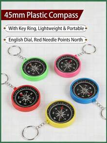3pcs Compass Keychain Compass Pendant Mini Pocket Compass Outdoor Navigation Tool, Suitable For Camping, Rock Climbing, Birthday Gift, Outdoor Sports, Personalized Compass Pendant Portable Camping Equipment, Hiking Navigation Tool, Camping Party Gift - Multiple Styles - View 5