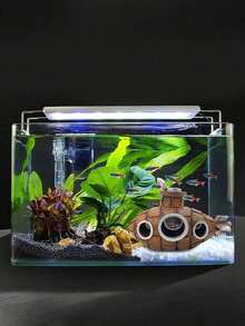 1件水下沉船潛水艇裝飾品，魚缸水族館裝飾潛水艇擺件，魚缸造景繁殖缸裝飾，魚蝦躲藏屋 - 彩色 - 查看 5
