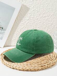 1頂中性款椰子樹刺繡戶外運動Y2K風格海灘休閒帽 - 多色 - 查看 3