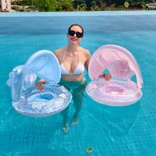 Pelampung Renang Bayi dengan Kanopi Pelindung Matahari yang Dapat Dilepas, Pelampung Renang Bayi Tiup untuk Anak Perempuan dan Laki-laki, Perlengkapan Penting untuk Musim Panas - MultiWarna - View 6