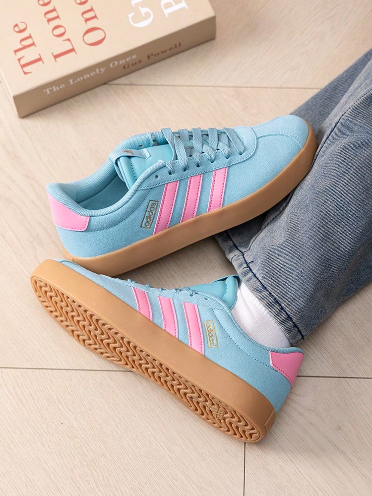 Adidas Zapatillas deportivas VL COURT 3.0 para mujer, zapatos deportivos casuales, ligeros y cómodos IH6518 - Verde menta claro/rosa bendición/dorado - Ver 1